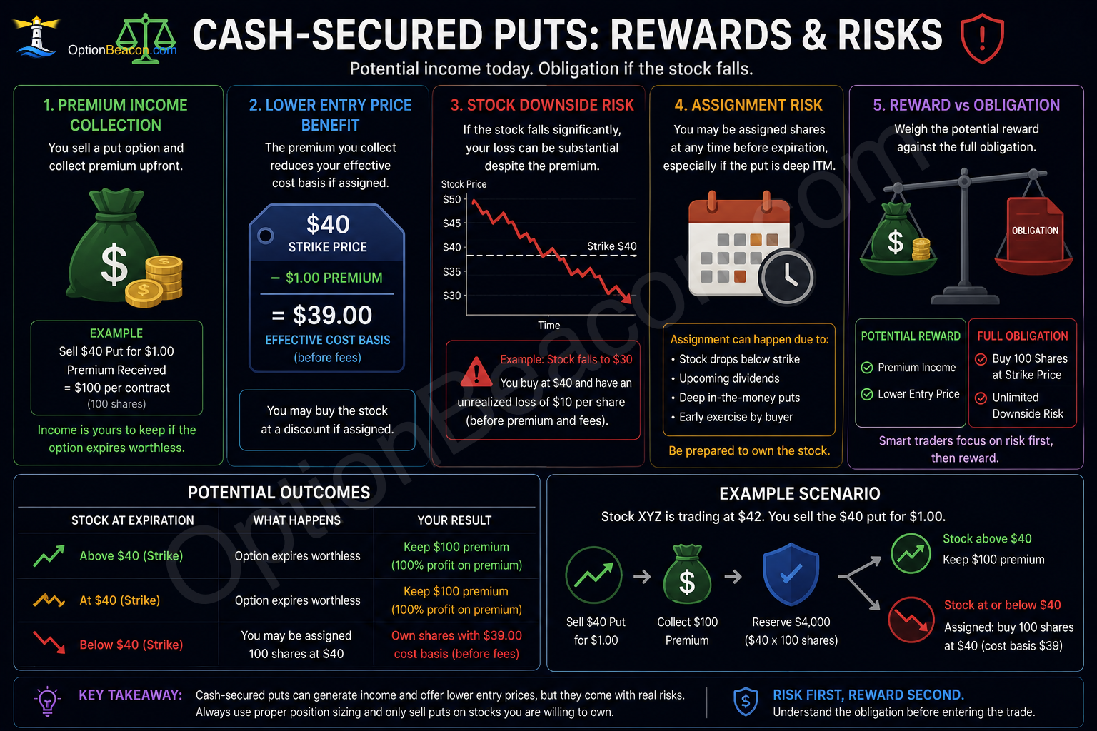 Cash-secured put tradeoffs